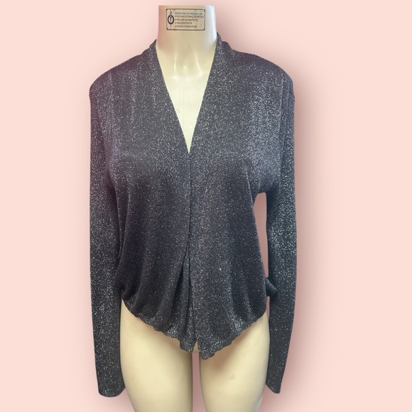 89th & Madison Black Metallic Cardigan - Picture 3 of 5